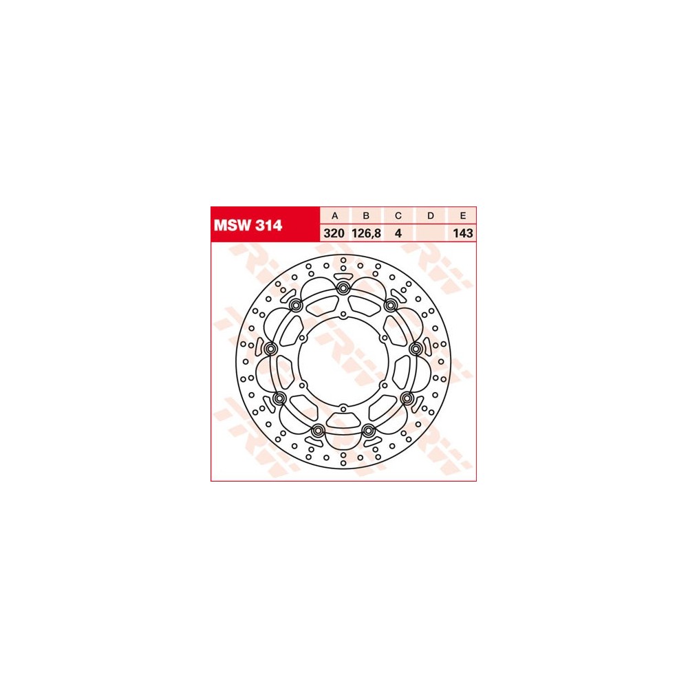 Disque de frein Avant TRW Lucas MSW 314 pour KTM 125 Sting KTM 125 98-