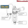 Amortisseur Ohlins BMW K 1200 R (2005-2008) BM 502 (S46PR1C1S) - Arrière